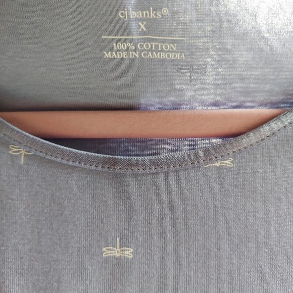 C J Banks 3/4 Sleeve Top with Dragonflies Women's Size 14W - Picture 3 of 6